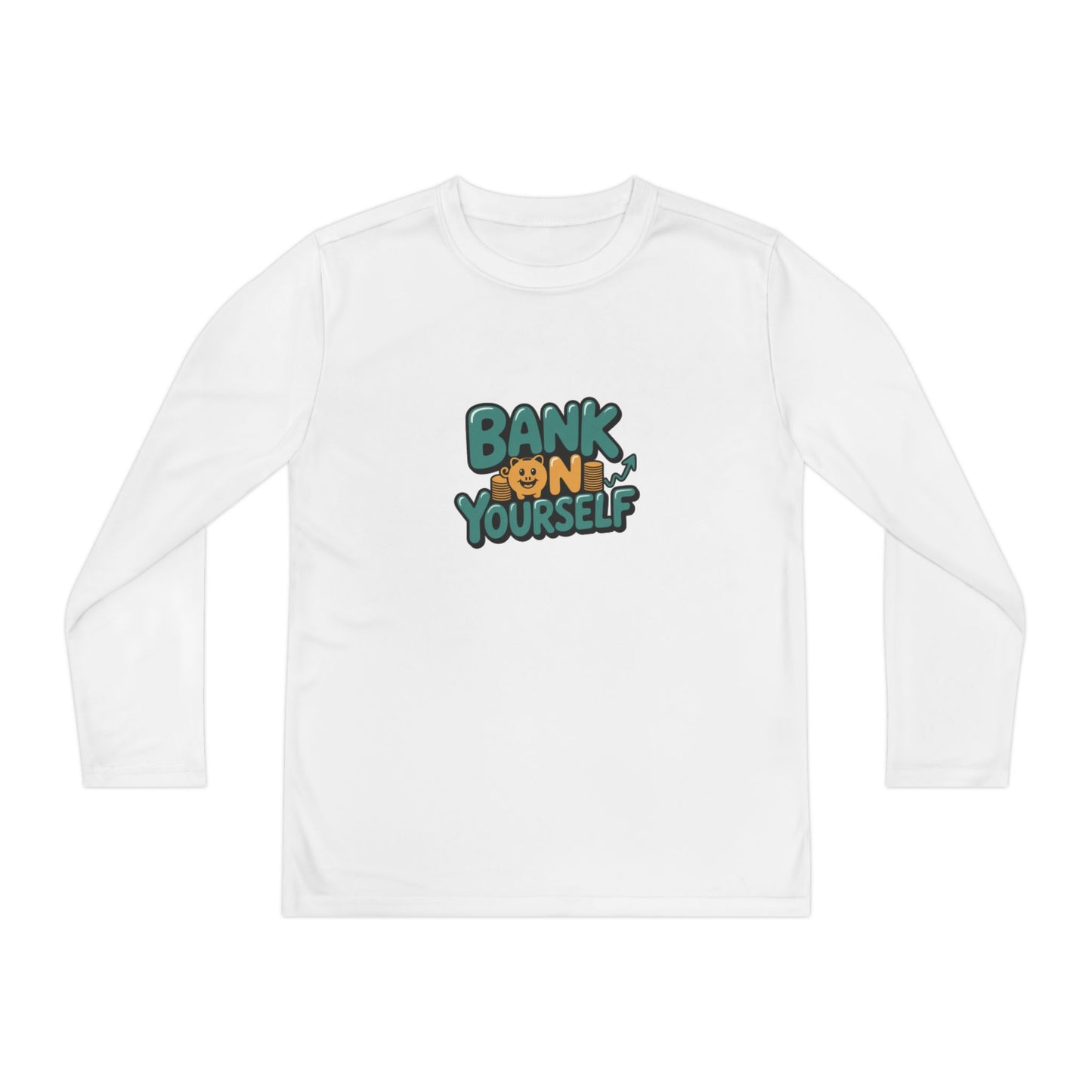 Youth Long Sleeve Tee — "Bank on Yourself" Motivational Graphic