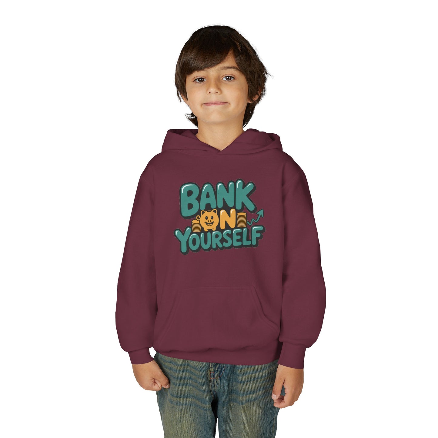 Youth Hoodie — "Bank On Yourself" Motivational Pullover
