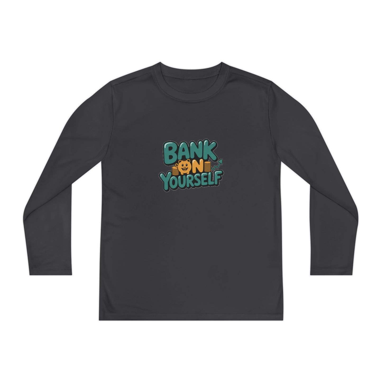 Youth Long Sleeve Tee — "Bank on Yourself" Motivational Graphic