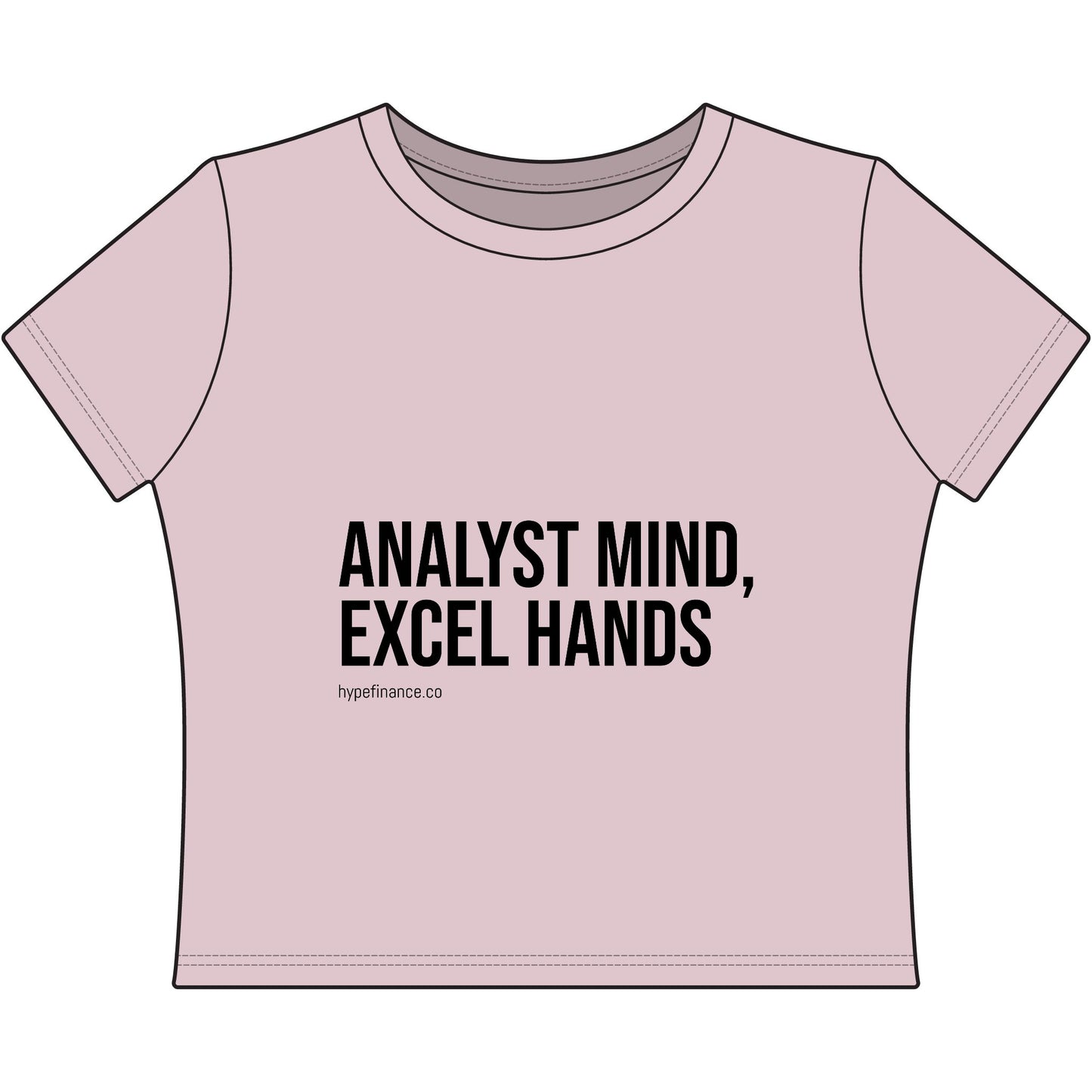 Analyst Mind Excel Hands Women's Baby Tee — Funny Female Data Analyst Shirt
