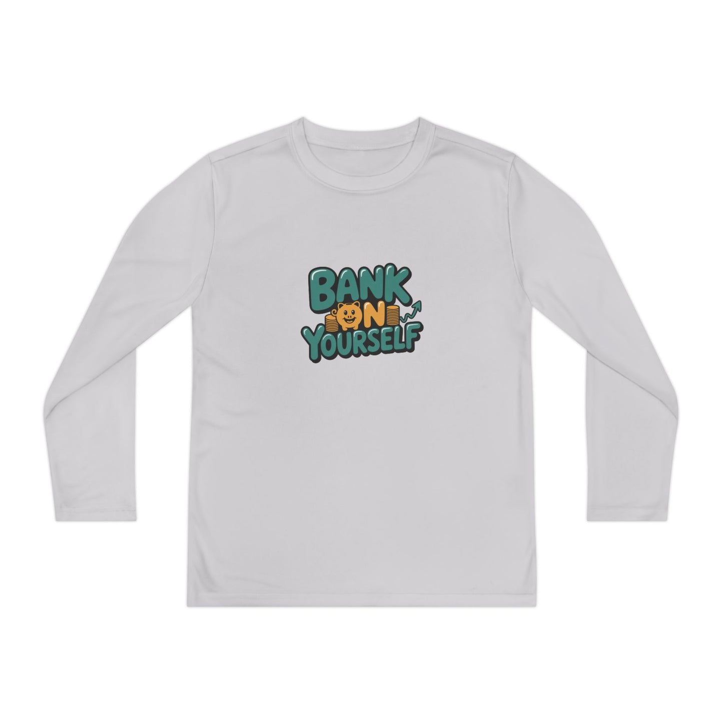 Youth Long Sleeve Tee — "Bank on Yourself" Motivational Graphic