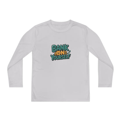 Youth Long Sleeve Tee — "Bank on Yourself" Motivational Graphic
