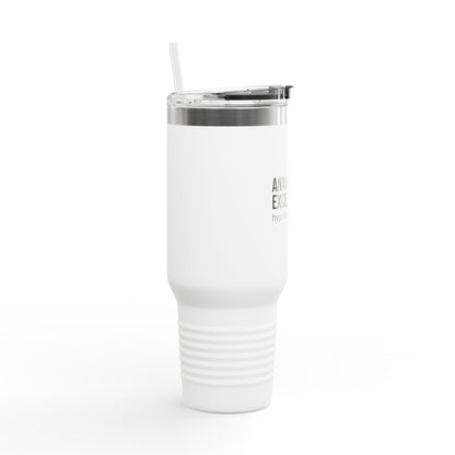 Hype Finance Co. 40oz Insulated Travel Mug — Large Stainless Steel Tumbler with Straw & Handle