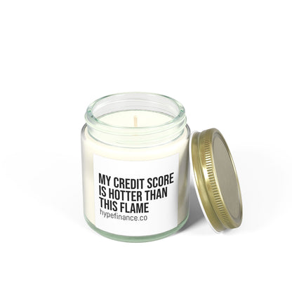 Scented Candle — Coconut Apricot "My Credit Score Is Hotter Than This Flame" (4oz & 9oz)